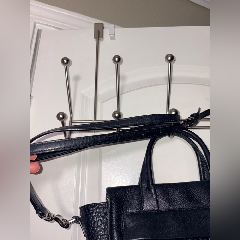 Coach Mini Riley Satchel Black Pebbled Leather Crossbody Bag 27923 - Picture 8 of 16